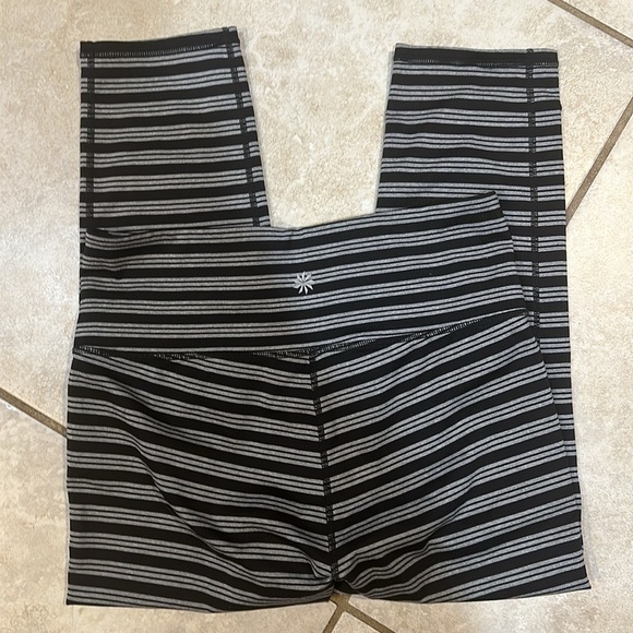 Athleta Chaturanga Striped Crop Athletic Leggings M - Picture 8 of 8